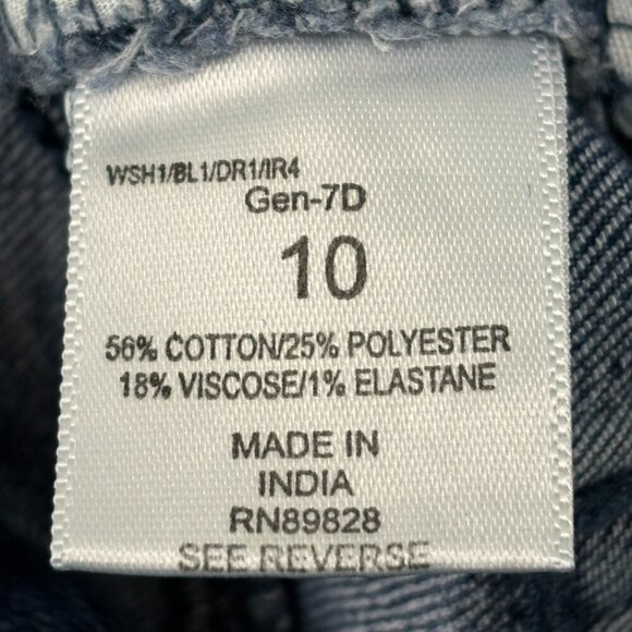 Isaac Mizrahi Raw Hem Straight Leg Women's size 10 Dark Wash Blue Denim Jeans - Picture 3 of 4